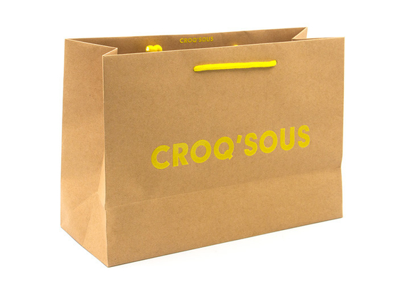 Good price Eco Friendly Kraft Paper Shopping Bags Dengan Menangani Pencetakan Logo Disesuaikan on line