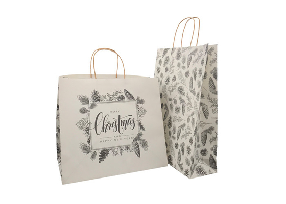 Good price Plain Cukup Tas Hadiah Natal Silver Foil Stamping Glossy Lamination on line