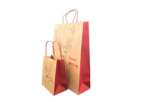 Good price Kemasan Natal Mewah Biodegradable, Kertas Coklat Tas Hadiah Natal on line