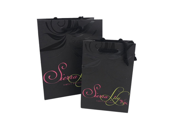 Good price High-End Recycled Present Paper Bag / Tas Hadiah Besar Hitam Tempat Logo UV on line