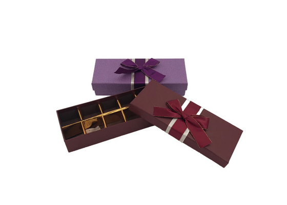 Good price Kotak Kardus Coklat Pribadi Elegan Dengan Pembagi / Pita Dihiasi on line