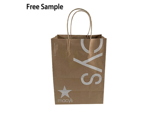 Good price 40gsm FSC CMYK Brown Kraft Paper Bags Dengan Pegangan on line